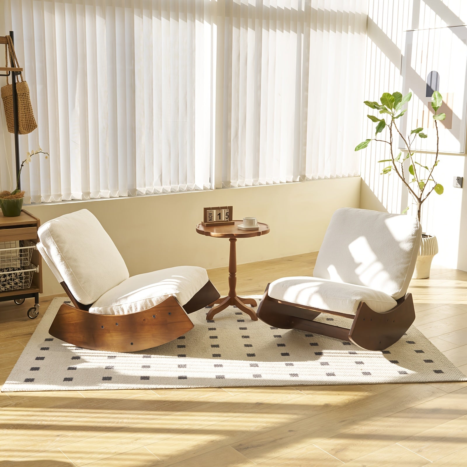 Comfortable Glider Rocking Chair, Upholstery Glider Chair, Accent Chair with Solid Wood Frame, Perfect for Multiple Settings Accent Reading Chair for Bedroom,Living Room
