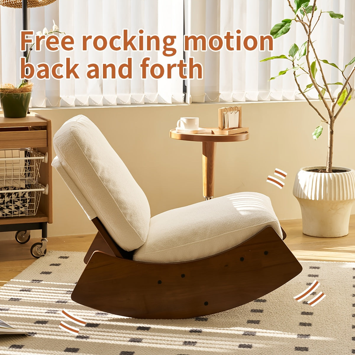 Rocking Chair Tall Back Boucle Glider Rocker Rocking Accent Chair Comfy Single Sofa Side Chair for Living Room Bedroom Hotel, Bedroom, Living Room