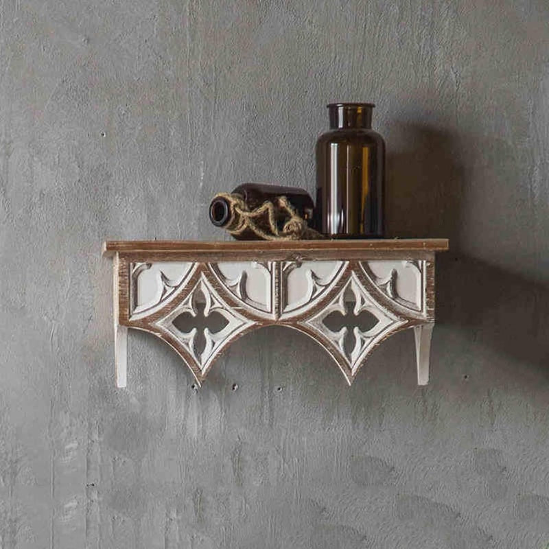 Rustic Vintage Wood Wall Shelves, 2 Colour Options, Wall Display Racks, Floating Shelves, Bathroom, Bedroom, Office, Living RoomSize: 31.5inch, Color: White, Floating Shelves