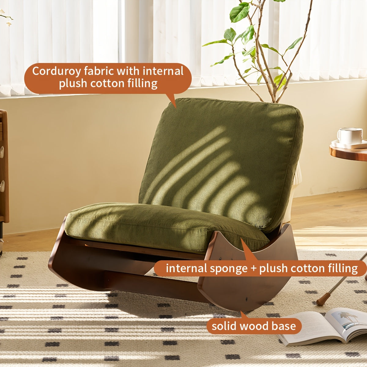 Rocking Chair Tall Back Boucle Glider Rocker Rocking Accent Chair Comfy Single Sofa Side Chair for Living Room Bedroom Hotel, Bedroom, Living Room