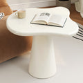 Cloud Shape Side Table, Irregular Cloud Small End Table with Cone Base, Cream White Accent Table for Living Room Bedroom Sofa Corner