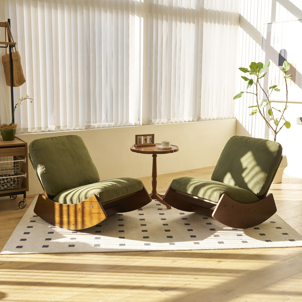 Comfortable Glider Rocking Chair, Upholstery Glider Chair, Accent Chair with Solid Wood Frame, Perfect for Multiple Settings Accent Reading Chair for Bedroom,Living Room