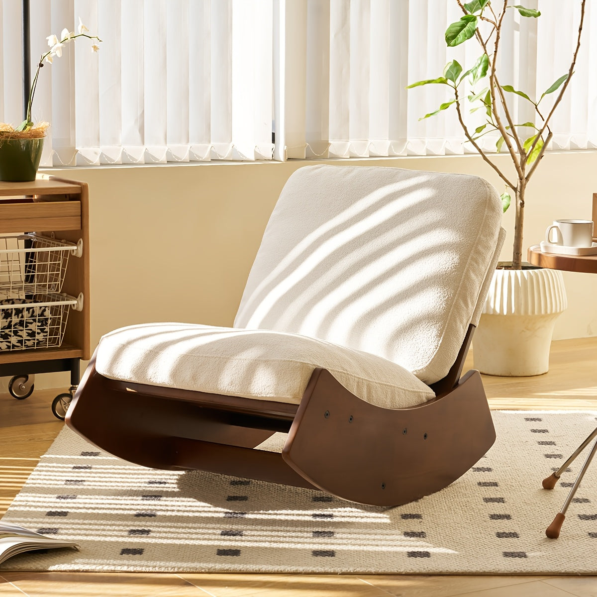 Rocking Chair Tall Back Boucle Glider Rocker Rocking Accent Chair Comfy Single Sofa Side Chair for Living Room Bedroom Hotel, Bedroom, Living Room