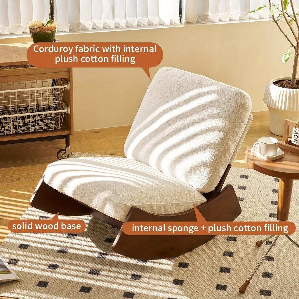Comfortable Glider Rocking Chair, Upholstery Glider Chair, Accent Chair with Solid Wood Frame, Perfect for Multiple Settings Accent Reading Chair for Bedroom,Living Room