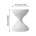 AESOME Hourglass Outdoor Side Table with Artificial Tabletop & Powder-Coated Frame - Portable Round Concrete Accent Table Suitable for Patio, Balcony, Pool, Garden, \u002FOutdoor Use, Modern Hourglass End Table for Coffee Table