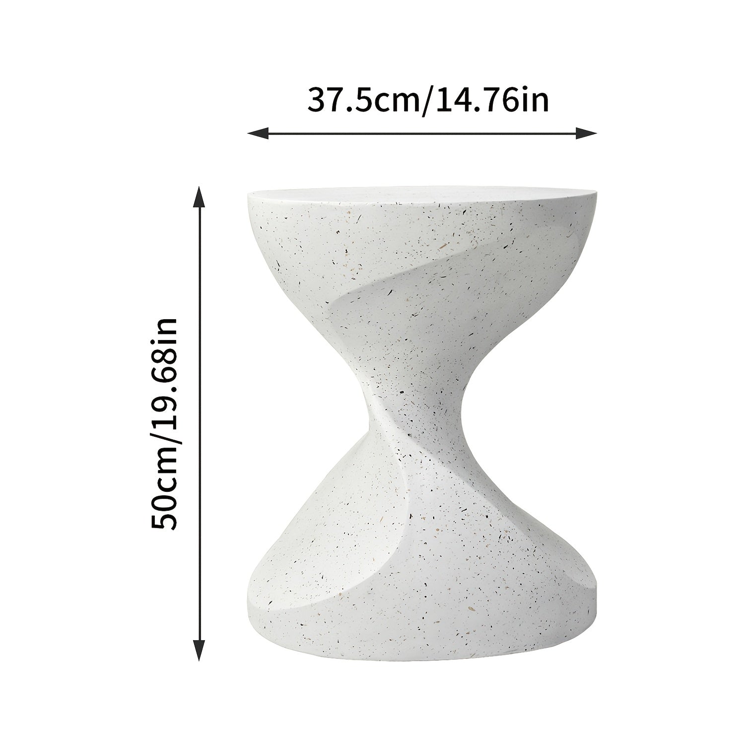 AESOME Hourglass Outdoor Side Table with Artificial Tabletop & Powder-Coated Frame - Portable Round Concrete Accent Table Suitable for Patio, Balcony, Pool, Garden, \u002FOutdoor Use, Modern Hourglass End Table for Coffee Table
