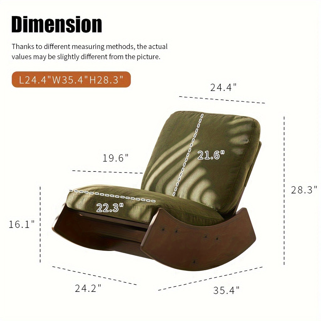 Comfortable Glider Rocking Chair, Upholstery Glider Chair, Accent Chair with Solid Wood Frame, Perfect for Multiple Settings Accent Reading Chair for Bedroom,Living Room