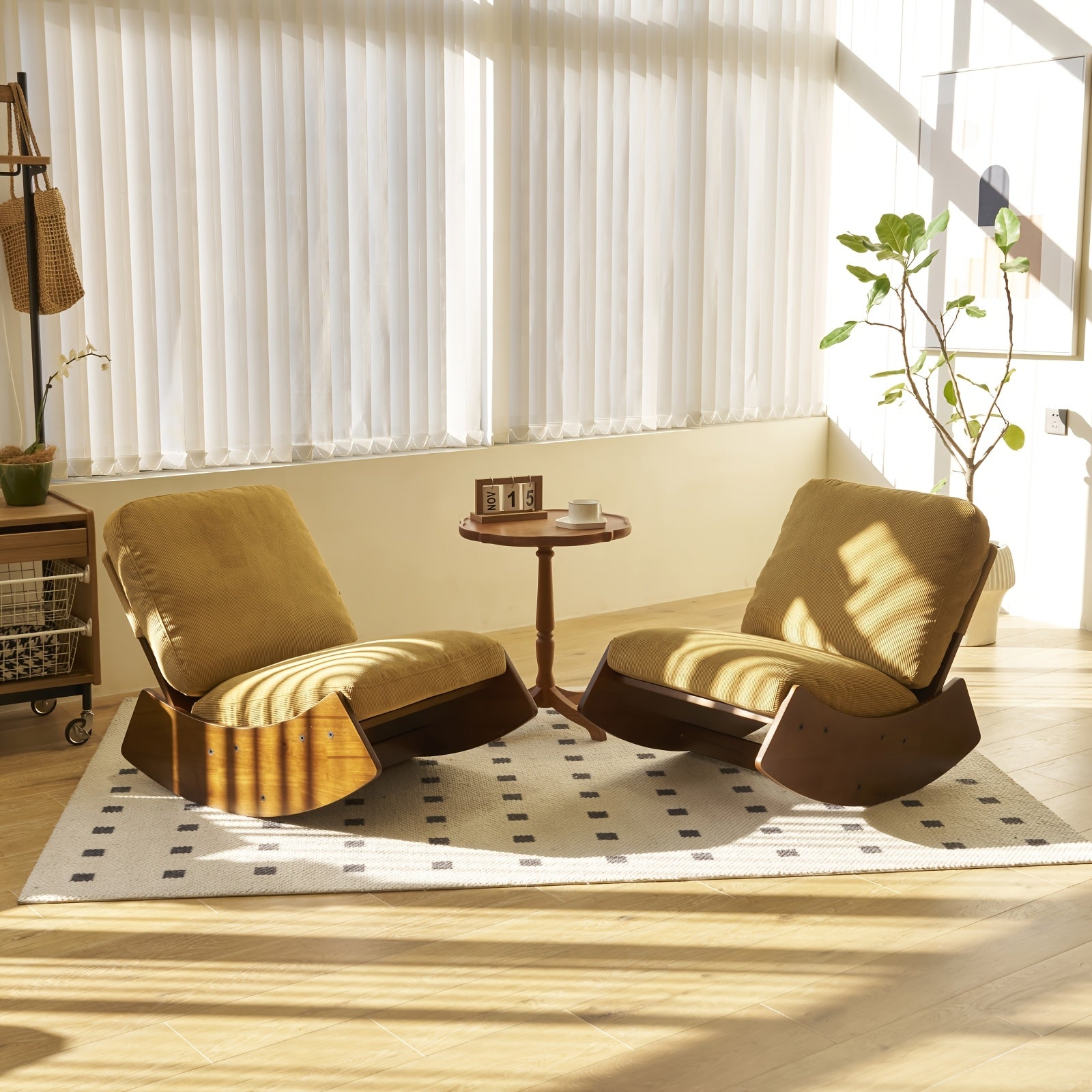 Comfortable Glider Rocking Chair, Upholstery Glider Chair, Accent Chair with Solid Wood Frame, Perfect for Multiple Settings Accent Reading Chair for Bedroom,Living Room