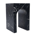 No Assembly Required Modern Round Suitable for Rooms Hollow Arch Faux Marble Square Side Table - Engineered Cementitious Composites Veined Base, Suitable for Bathroom, Sturdy End Table for Living Room, Bedroom, Office Decor